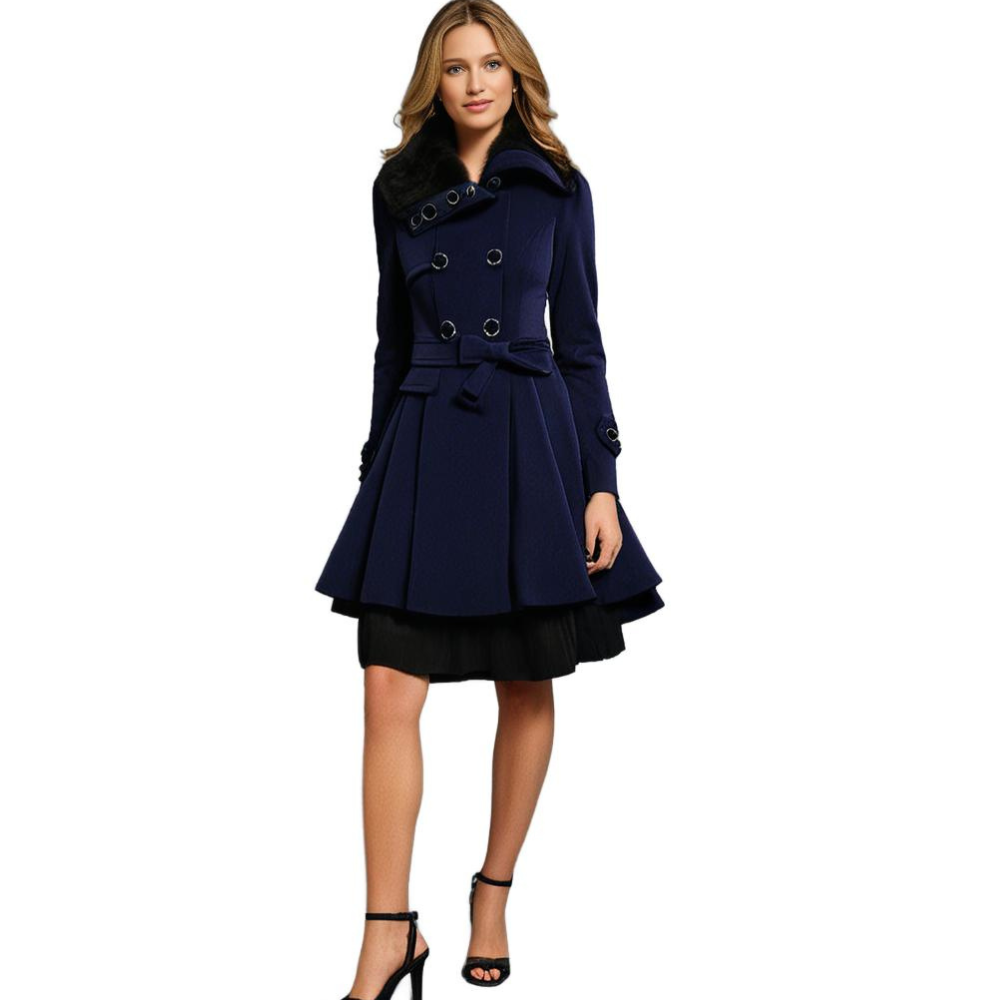 Women’s Winter Coat | Stylish & Cozy | Faux Fur Collar | Polyester & Rayon