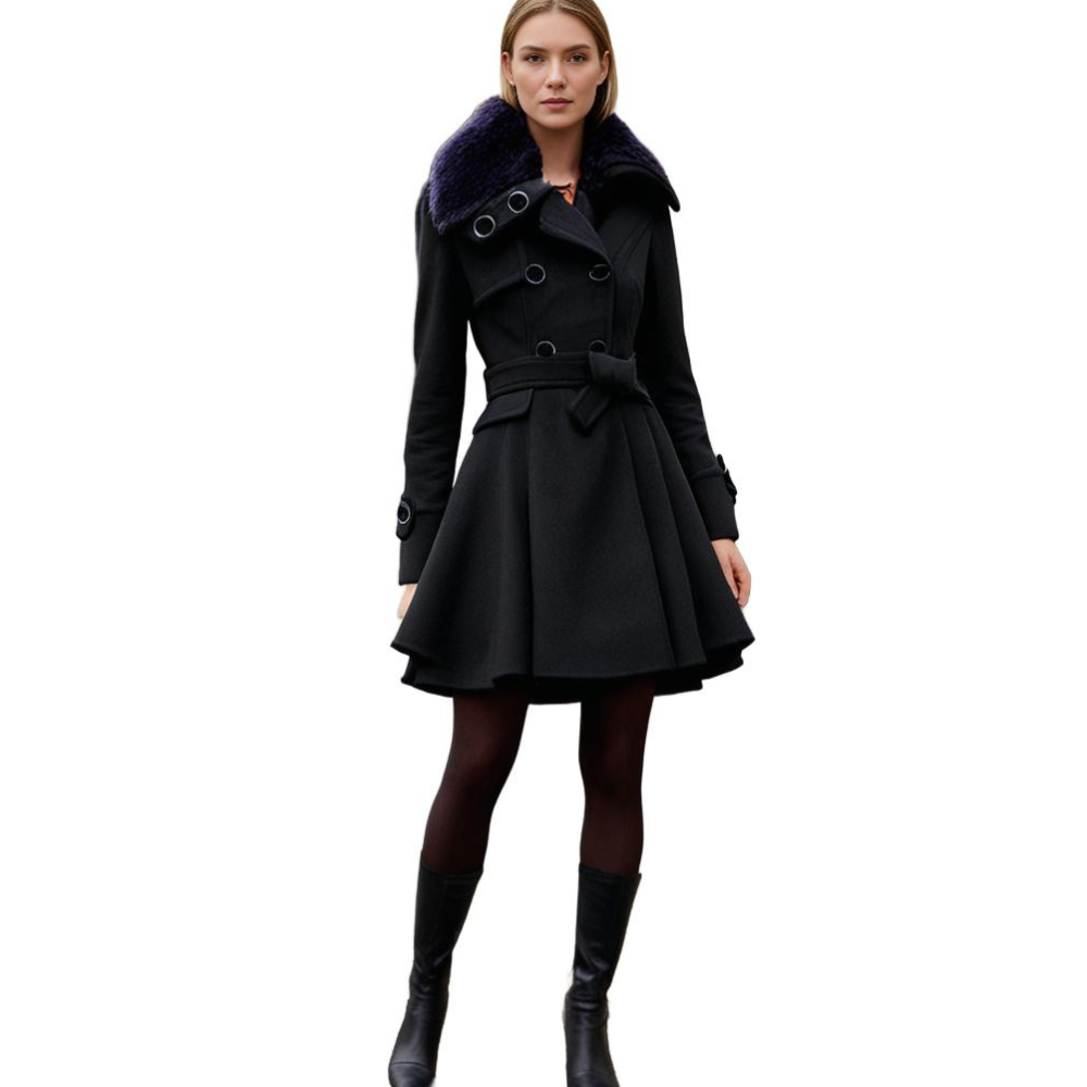Women’s Winter Coat | Stylish & Cozy | Faux Fur Collar | Polyester & Rayon