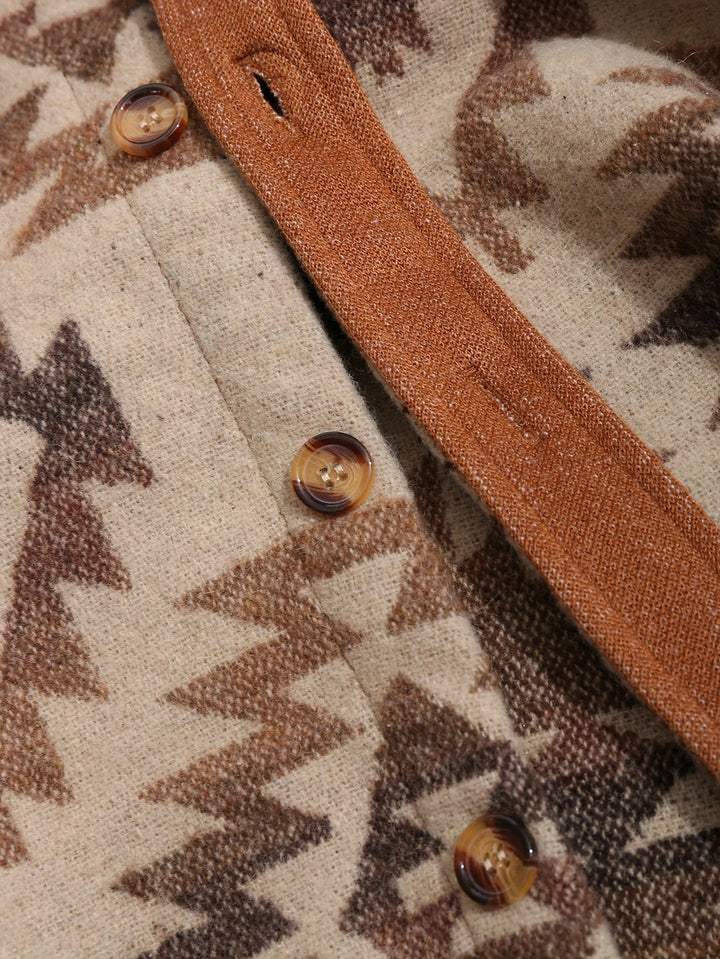 Men’s Jacket | Aztec Print | Casual & Classic | Polyester | Chest Pockets