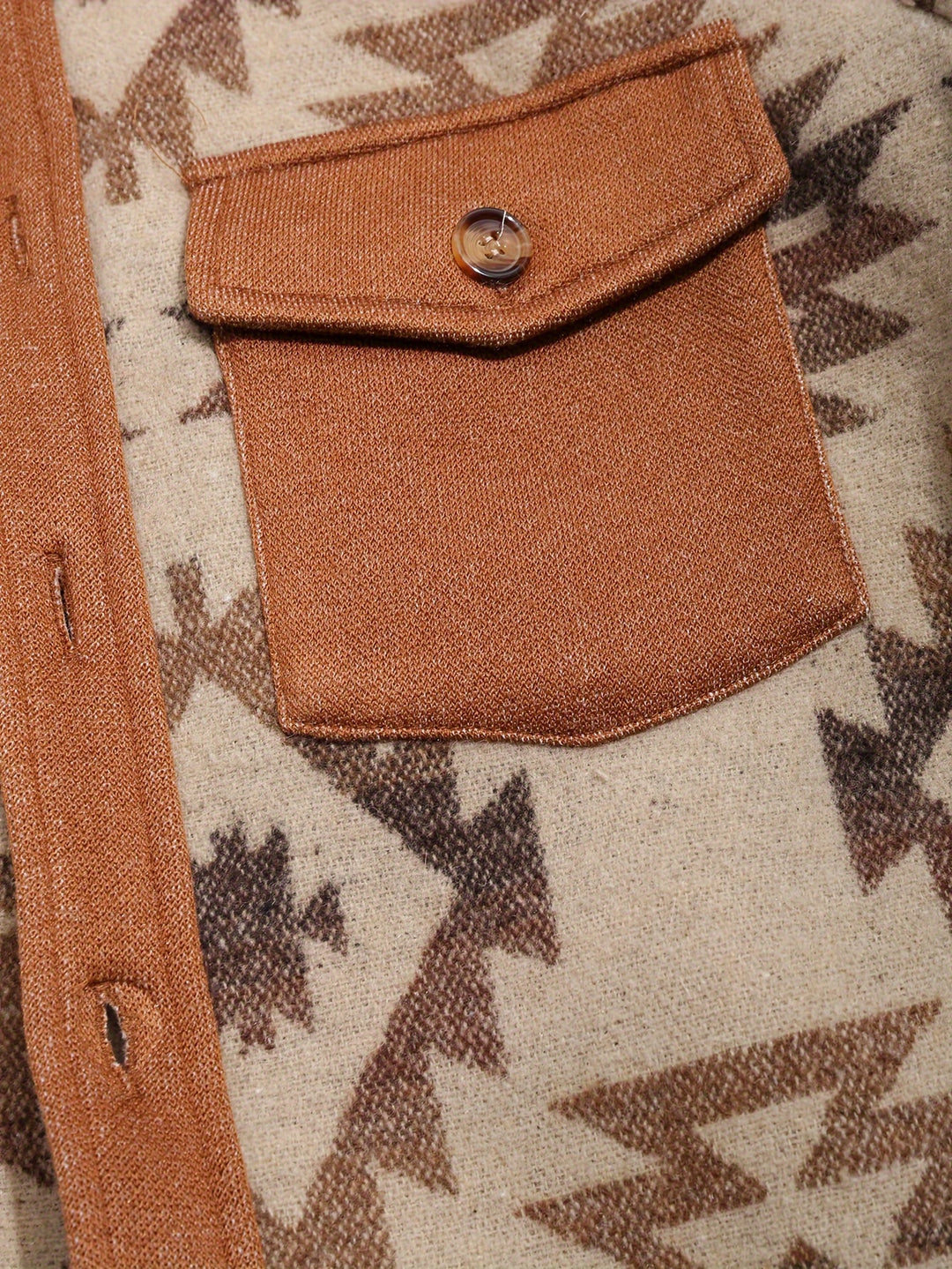 Men’s Jacket | Aztec Print | Casual & Classic | Polyester | Chest Pockets