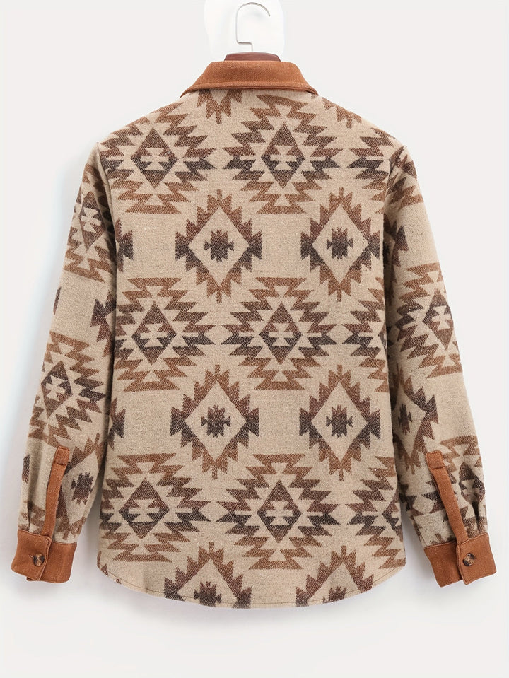 Men’s Jacket | Aztec Print | Casual & Classic | Polyester | Chest Pockets