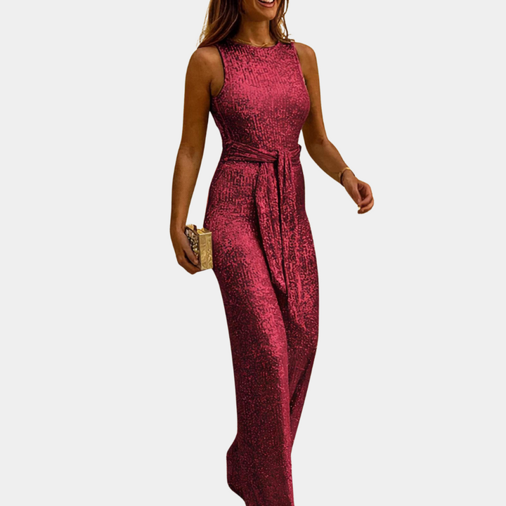 Women’s Glitter Jumpsuit | Elegant Slim Fit | Perfect for Weddings & Parties | Polyester