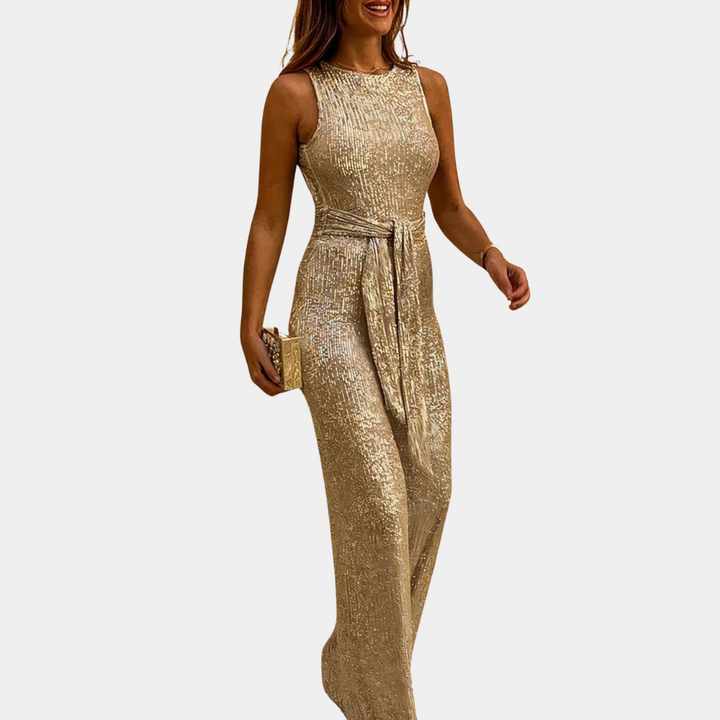 Women’s Glitter Jumpsuit | Elegant Slim Fit | Perfect for Weddings & Parties | Polyester