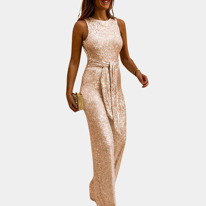 Women’s Glitter Jumpsuit | Elegant Slim Fit | Perfect for Weddings & Parties | Polyester