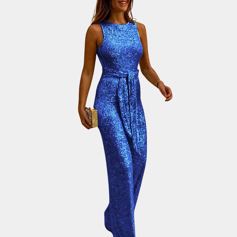 Women’s Glitter Jumpsuit | Elegant Slim Fit | Perfect for Weddings & Parties | Polyester