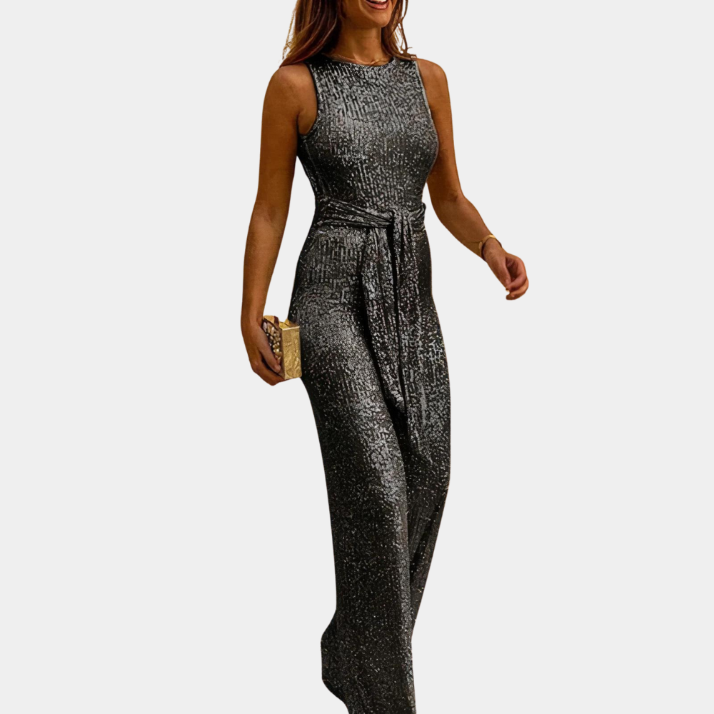 Women’s Glitter Jumpsuit | Elegant Slim Fit | Perfect for Weddings & Parties | Polyester