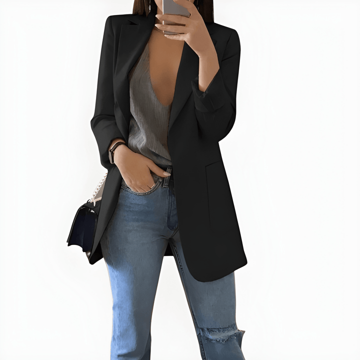 Women’s Long Summer Blazer | Elegant Tailored Fit | Perfect for Office & Casual Wear | Polyester