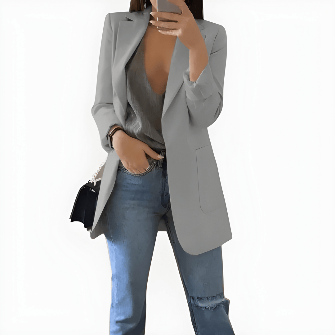 Women’s Long Summer Blazer | Elegant Tailored Fit | Perfect for Office & Casual Wear | Polyester