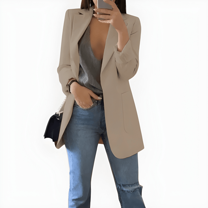 Women’s Long Summer Blazer | Elegant Tailored Fit | Perfect for Office & Casual Wear | Polyester