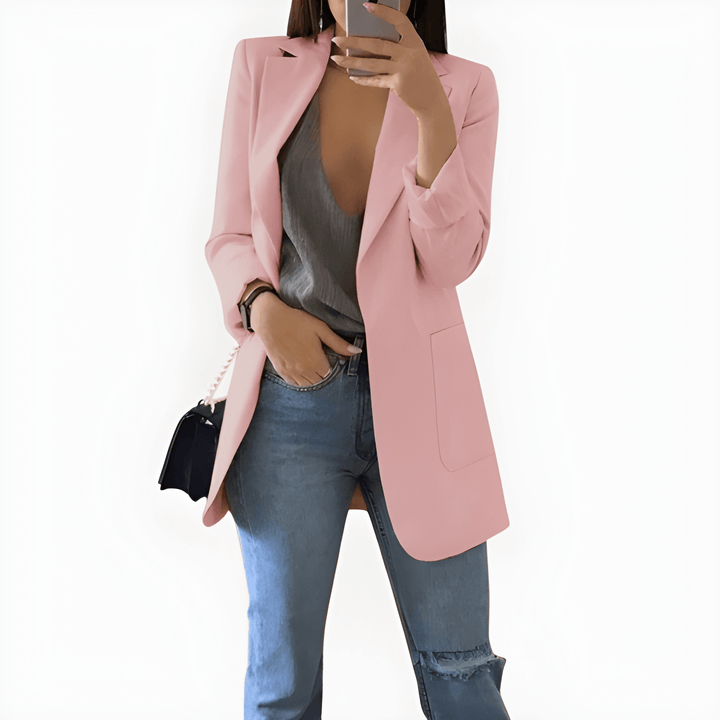 Women’s Long Summer Blazer | Elegant Tailored Fit | Perfect for Office & Casual Wear | Polyester