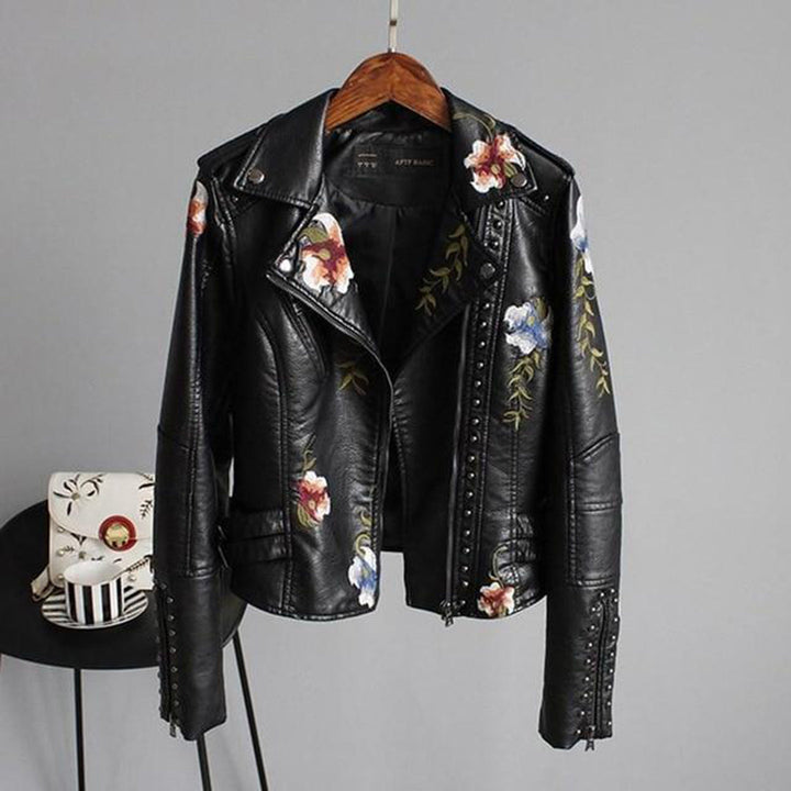 Women’s Leather Jacket | Slim Fit & Timeless Style | Day & Evening Wear | Polyester