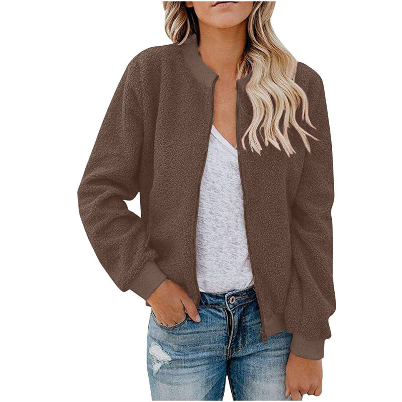 Women’s Jacket | Stand Collar Bomber Style | Casual Winter Clothing