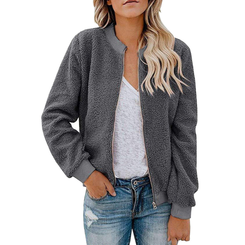 Women’s Jacket | Stand Collar Bomber Style | Casual Winter Clothing