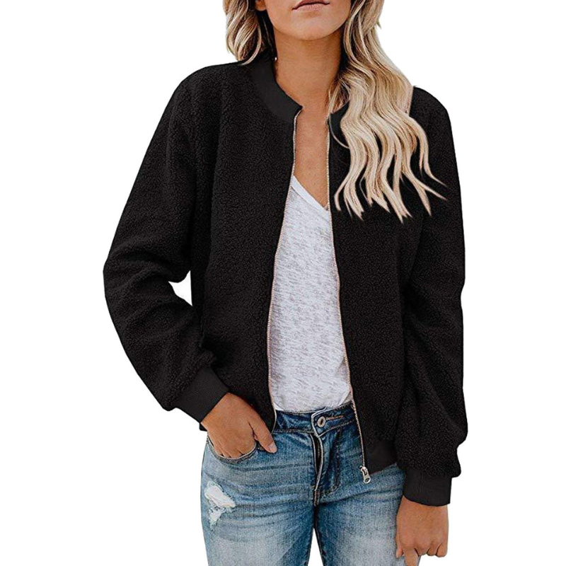 Women’s Jacket | Stand Collar Bomber Style | Casual Winter Clothing