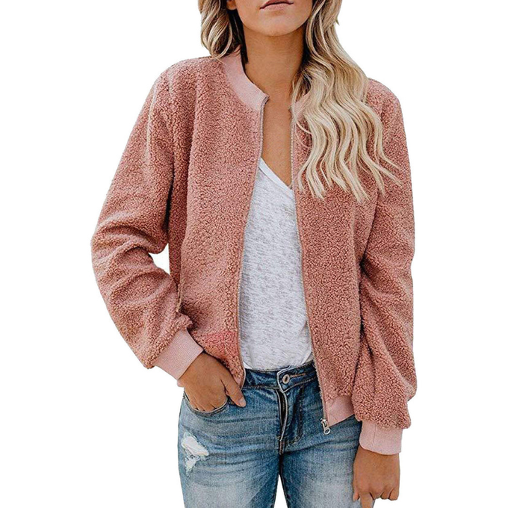 Women’s Jacket | Stand Collar Bomber Style | Casual Winter Clothing