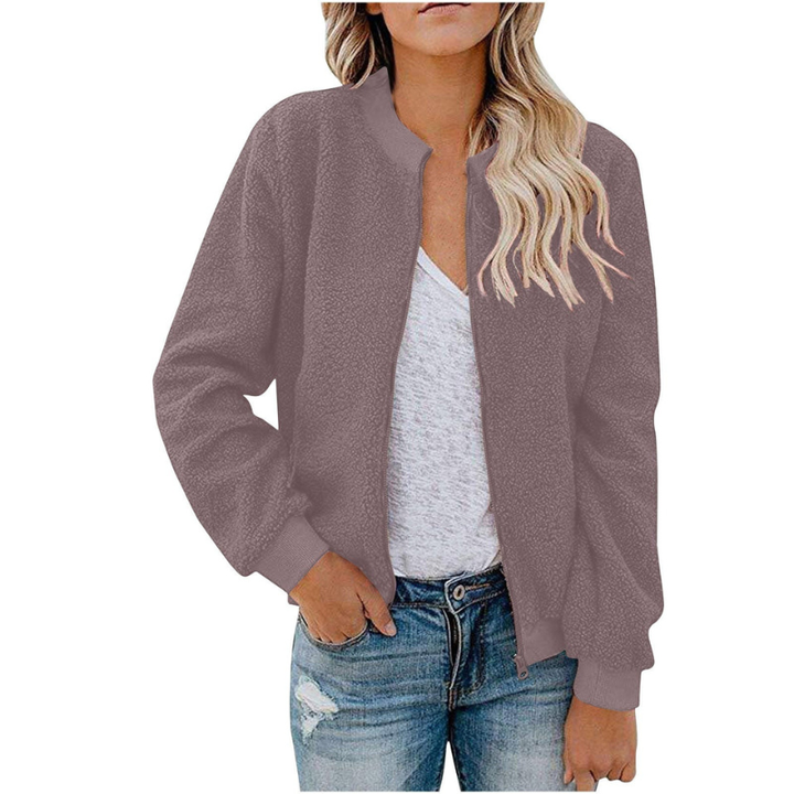 Women’s Jacket | Stand Collar Bomber Style | Casual Winter Clothing