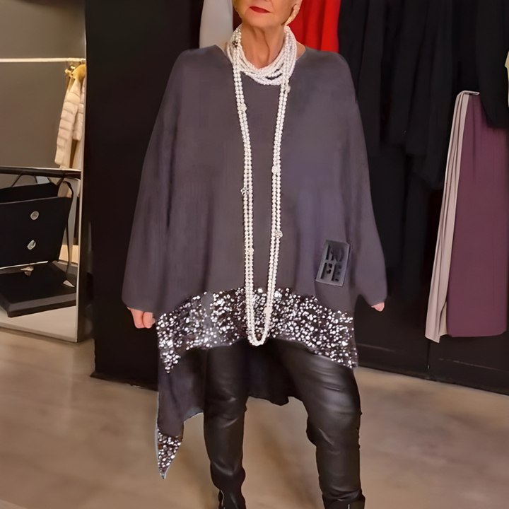 Women’s Jumper | Asymmetric Knit Top | Elegant Winter Clothing
