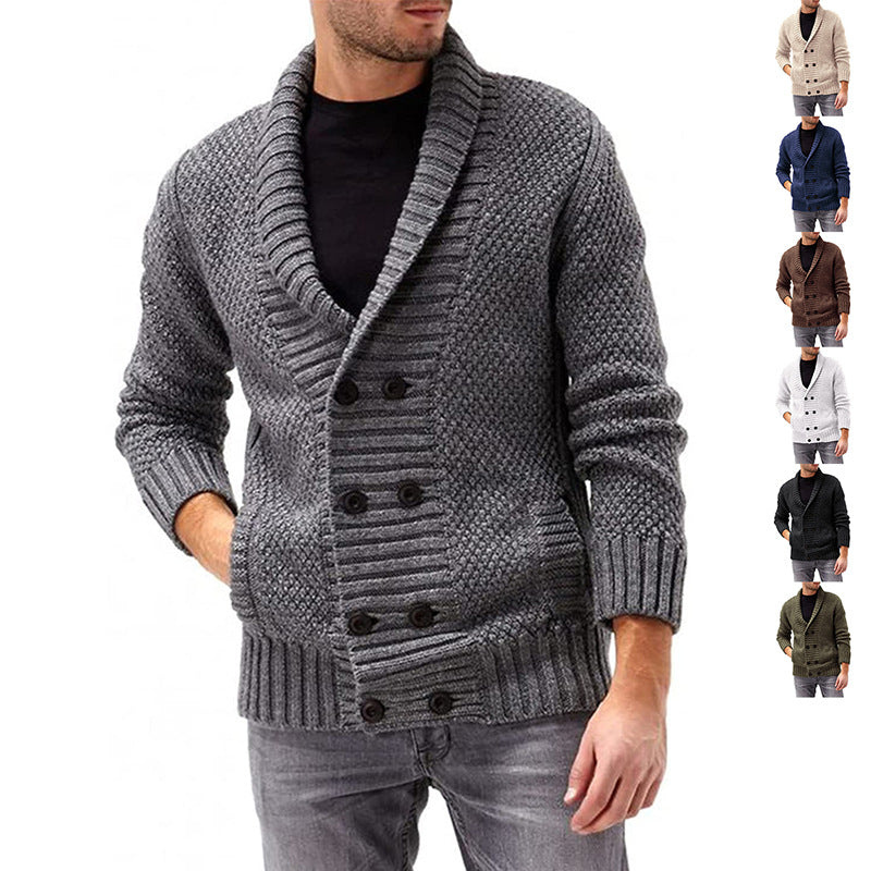 Men's Sweatshirt | Chunky Knit Style Cardigan | Mens Clothing Outfit