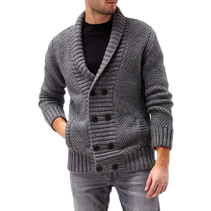 Men's Sweatshirt | Chunky Knit Style Cardigan | Mens Clothing Outfit