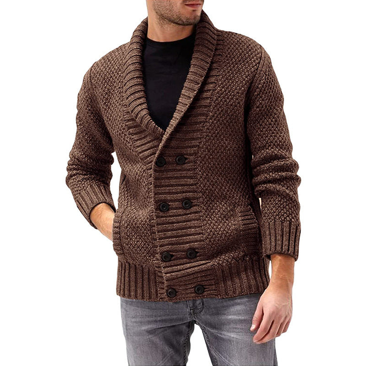 Men's Sweatshirt | Chunky Knit Style Cardigan | Mens Clothing Outfit