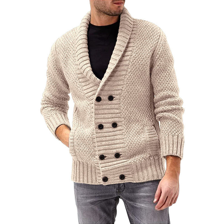 Men's Sweatshirt | Chunky Knit Style Cardigan | Mens Clothing Outfit