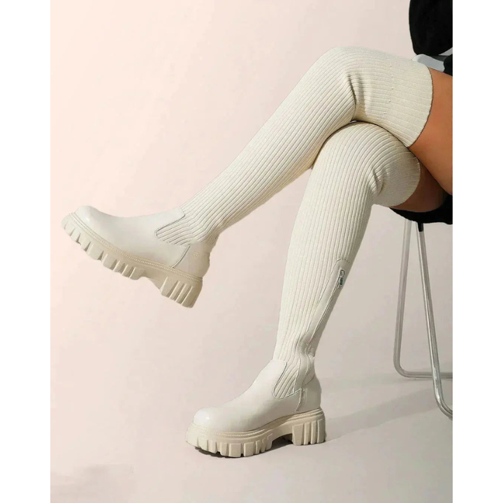 Knee High Boots | Women’s Stretch Shoes | Knitted Long Style