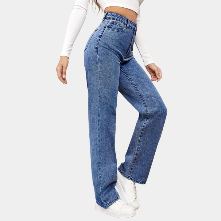 Women’s Jeans | High Waist Straight Leg Fit | Classic Clothing Style
