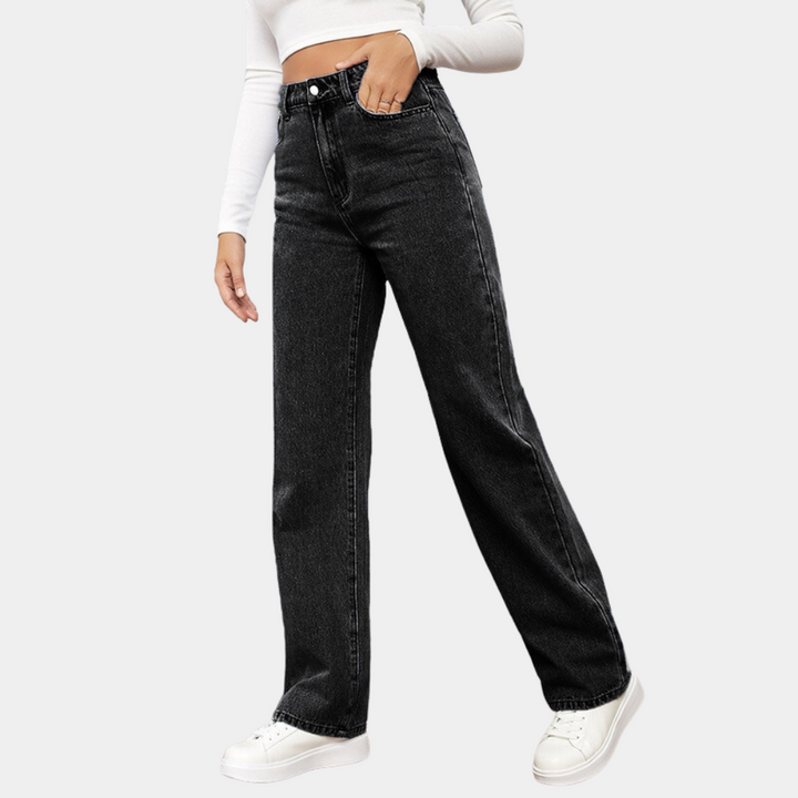 Women’s Jeans | High Waist Straight Leg Fit | Classic Clothing Style