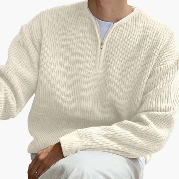 Men’s Jumper | Half Zip Knit Sweater | Warm Mens Clothing