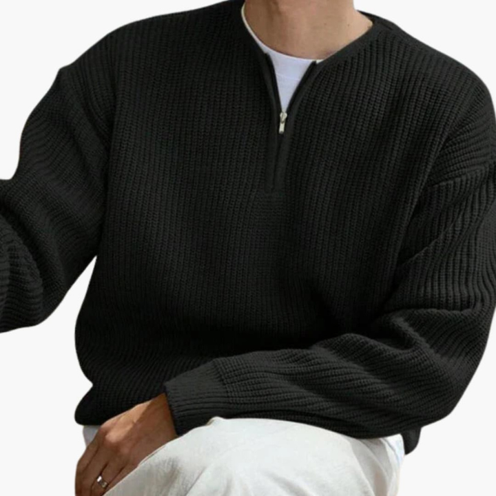 Men’s Jumper | Half Zip Knit Sweater | Warm Mens Clothing
