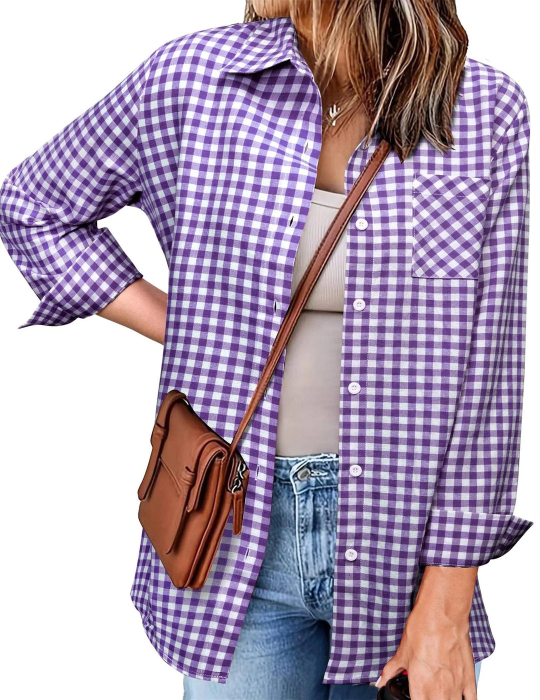 Women’s Shirt | Checked & Long Sleeve | Casual Style | Button-Up