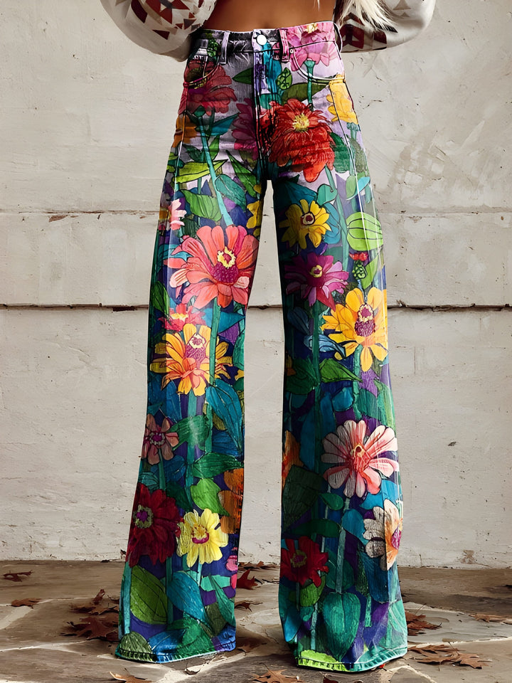 Women’s Long Denim Pants | Wide Leg & Relaxed Fit | Lightweight & Stylish | Cotton
