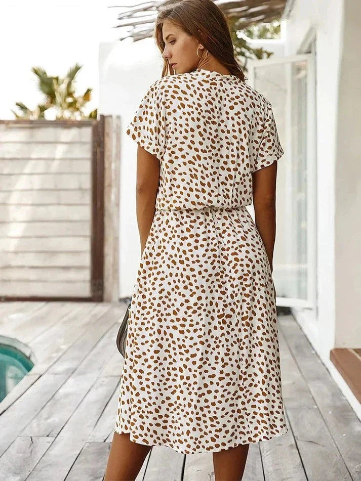 Women's Summer Dress | Vintage A-Line with Belt Detail | Breathable & Flattering | Polyester