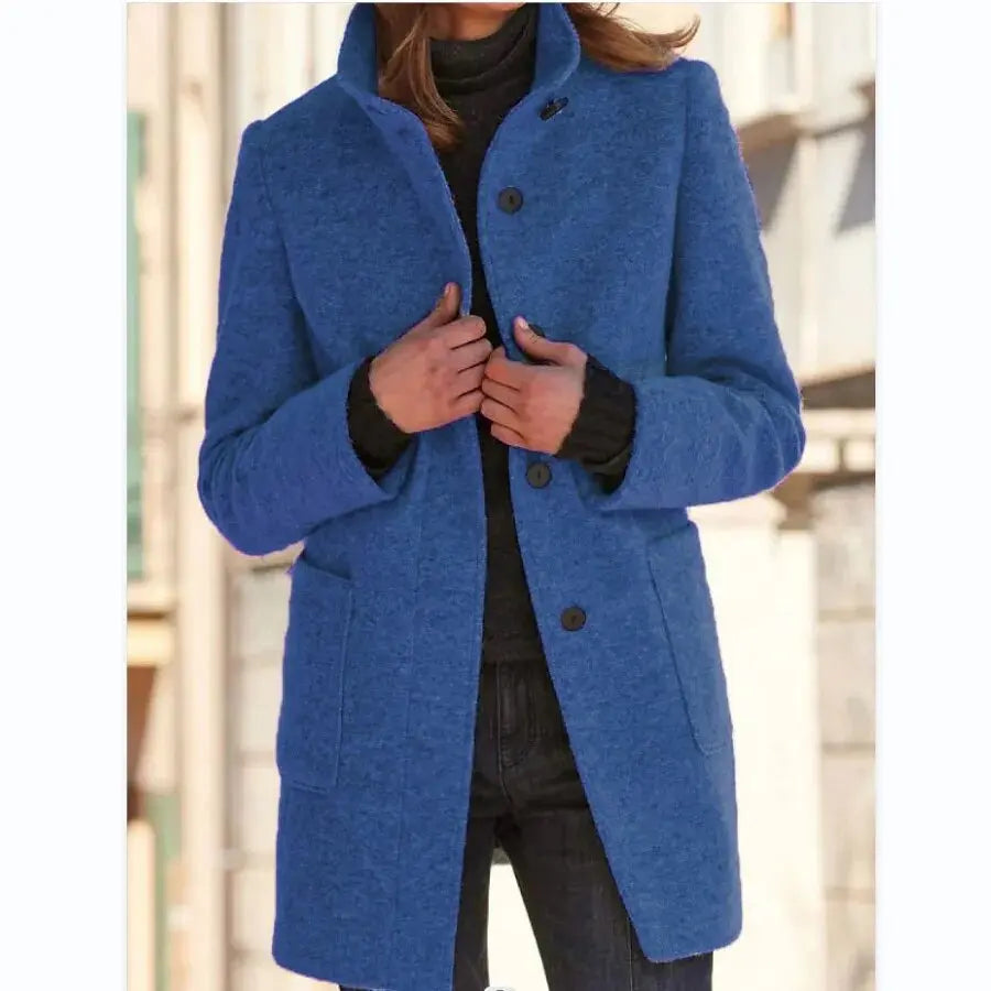 Women's Coat | Tailored Buttoned Winter | Elegant Womens Clothing
