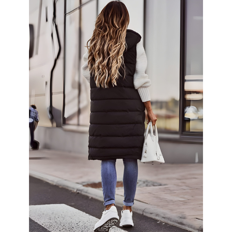 Women’s Vest | Quilted Hooded Clothing | Long Winter Warmth