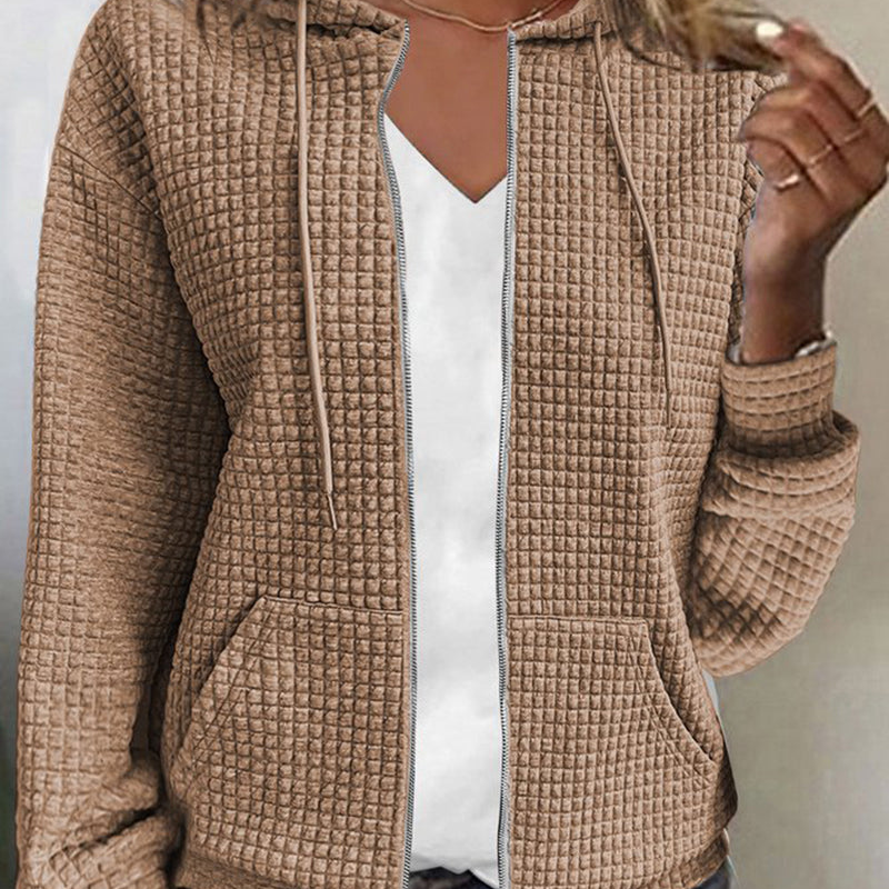Women’s Jacket | Casual Hooded Coat | Zip Closure