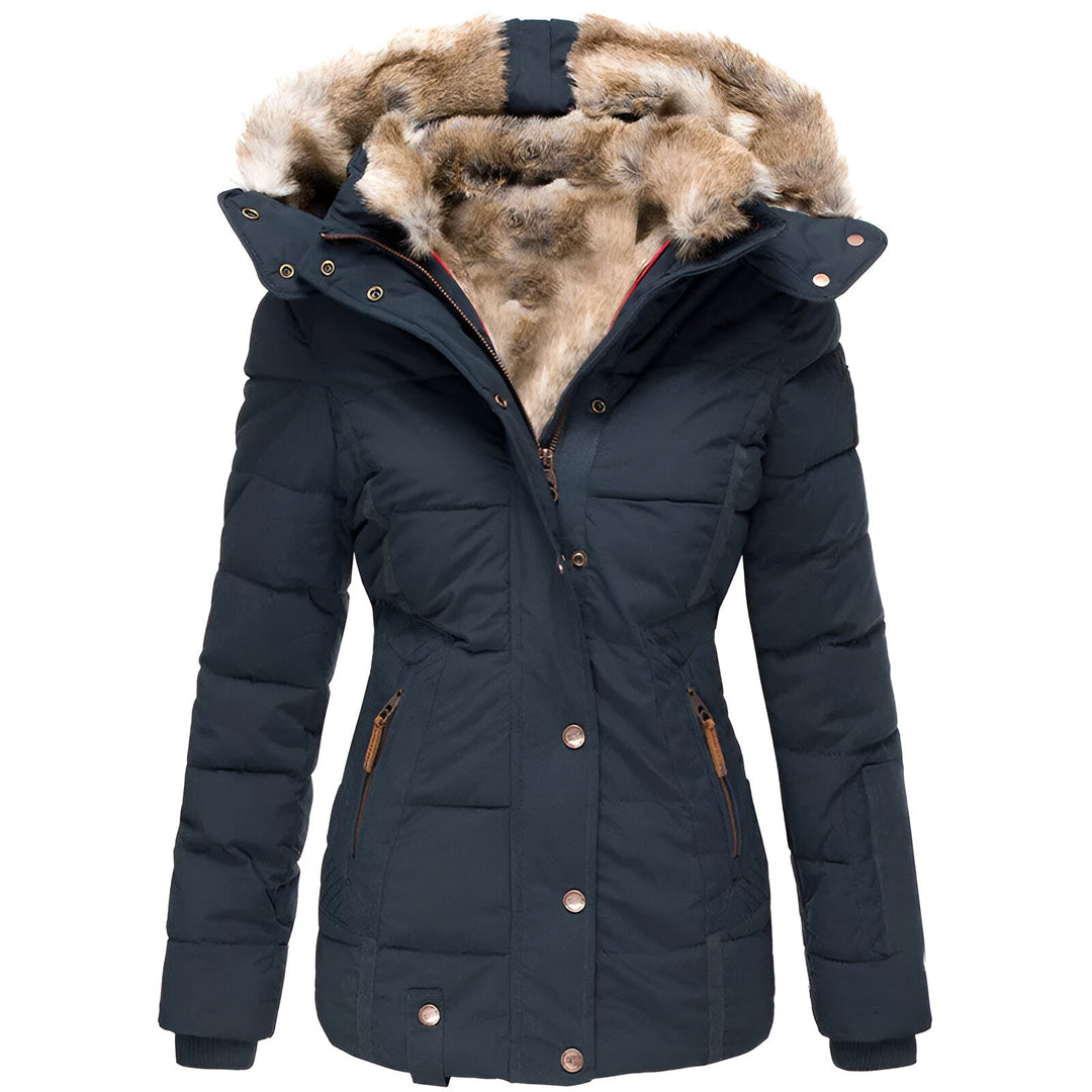 Winter Jacket for Women | Thick and Warm with Faux Fur Lining | Slim Fit Windbreaker with Hood | Zip Closure