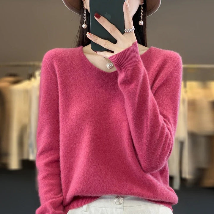 Women’s Knitted Jumper | V-Neck & Long Sleeve | Warm Soft fabrc
