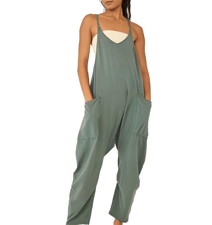 Women’s Jumpsuit | Streetwear Style | One-Piece with Pockets | Polyester Knit