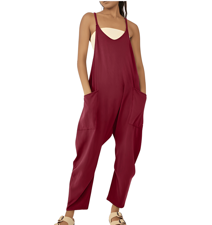 Women’s Jumpsuit | Streetwear Style | One-Piece with Pockets | Polyester Knit