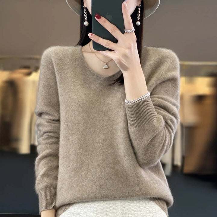 Women’s Knitted Jumper | V-Neck & Long Sleeve | Warm Soft fabrc