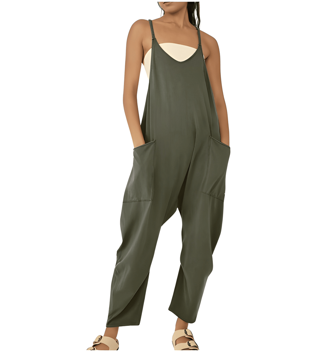 Women’s Jumpsuit | Streetwear Style | One-Piece with Pockets | Polyester Knit