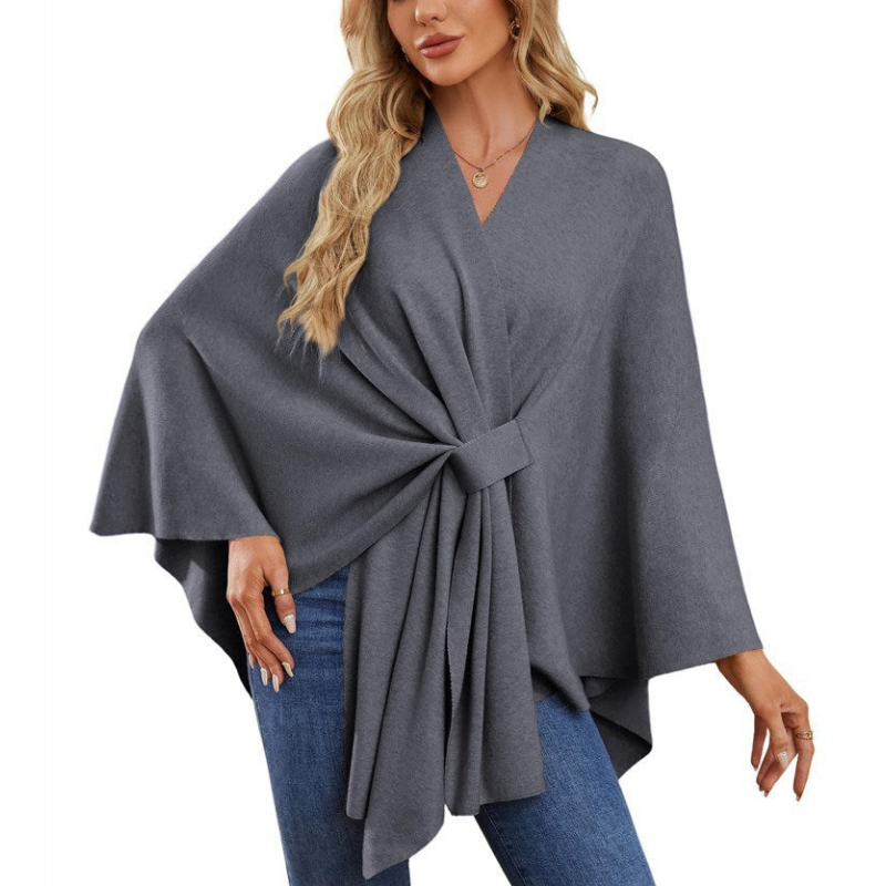 Womens Jumpers | Elegant Wrap Jumper Dress | Asymmetric Knit Top