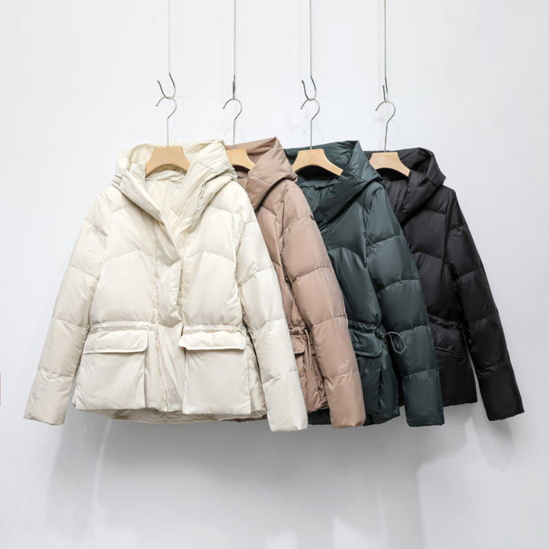 Women’s Jackets | Short Puffer with Hood | Cozy Quilted Clothing