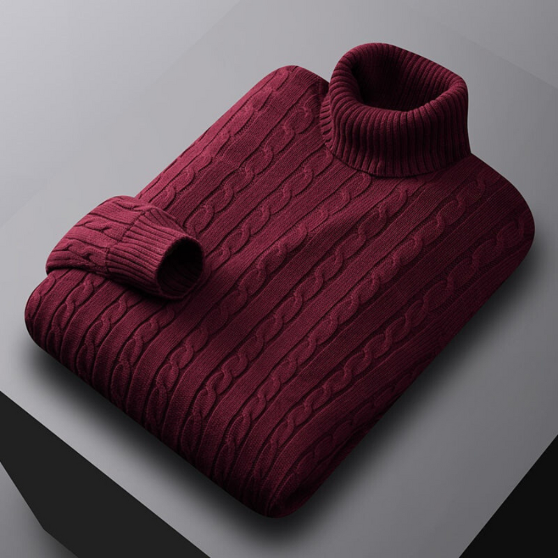 Men's Sweatshirt | Pullover with Turtleneck Knit | Casual Wear