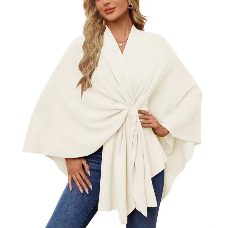 Womens Jumpers | Elegant Wrap Jumper Dress | Asymmetric Knit Top