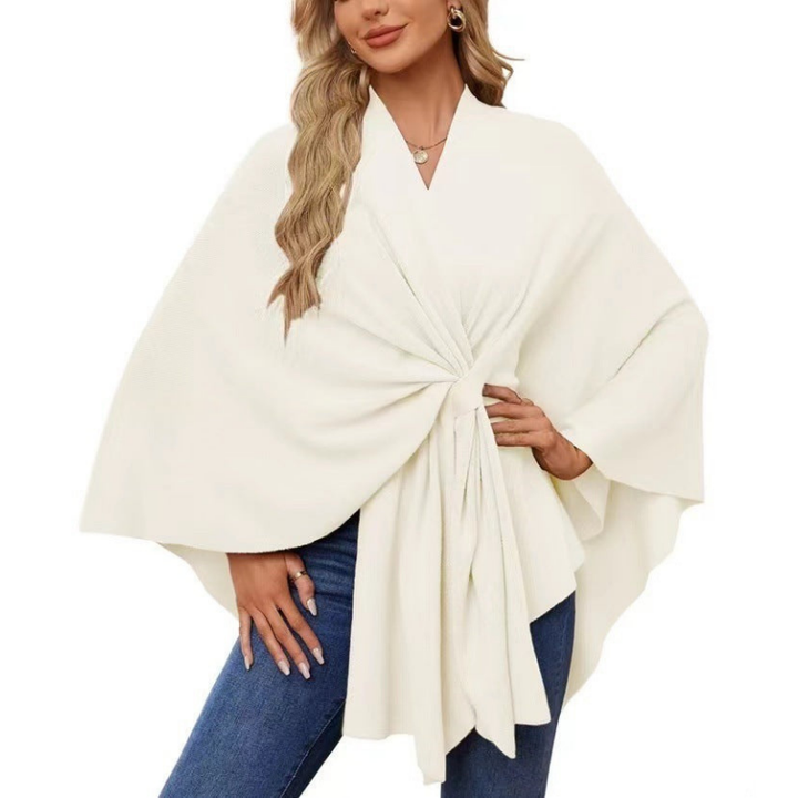 Womens Jumpers | Elegant Wrap Jumper Dress | Asymmetric Knit Top