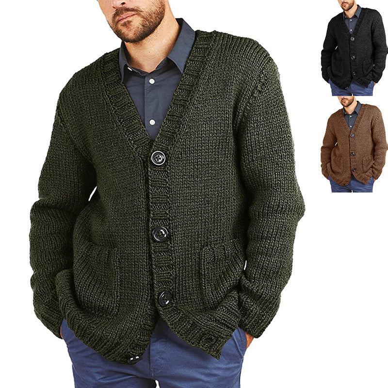 Men's Sweatshirt | Chunky Button Cardigan | Classic Mens Clothing