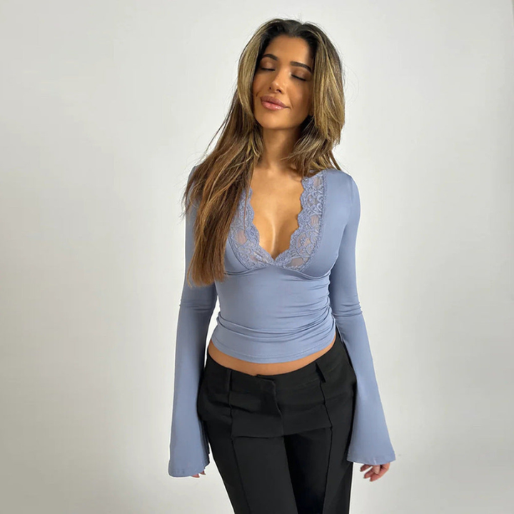 Women's Tops | Lace Long Sleeve Blouse | Elegant Women's Clothing