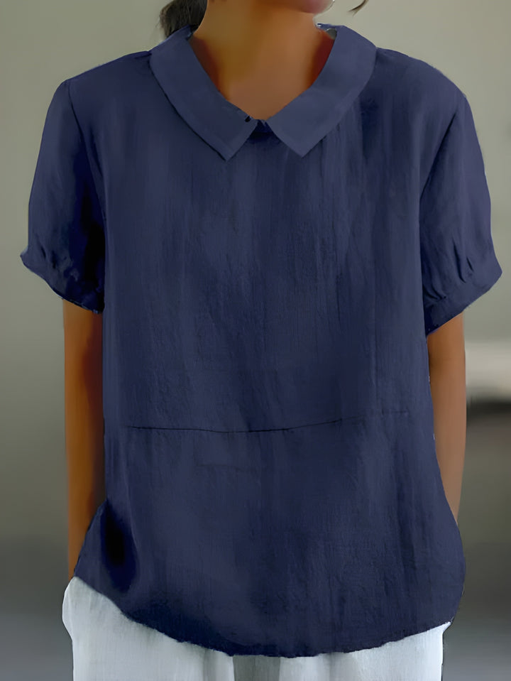 Women’s Blouse | Loose-Fit Lapel Shirt | Short Sleeves | Casual Streetwear